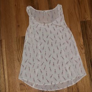 Joie - White and Pink Champagne tank